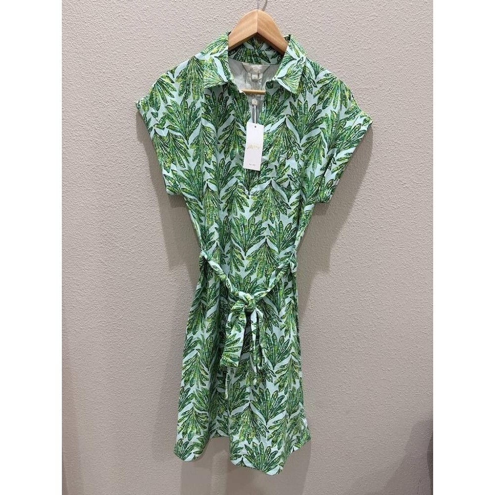 NWT Lilly Pulitzer Emersyn Dress Crossgrain Shady Babe Kitts Green Small S $168